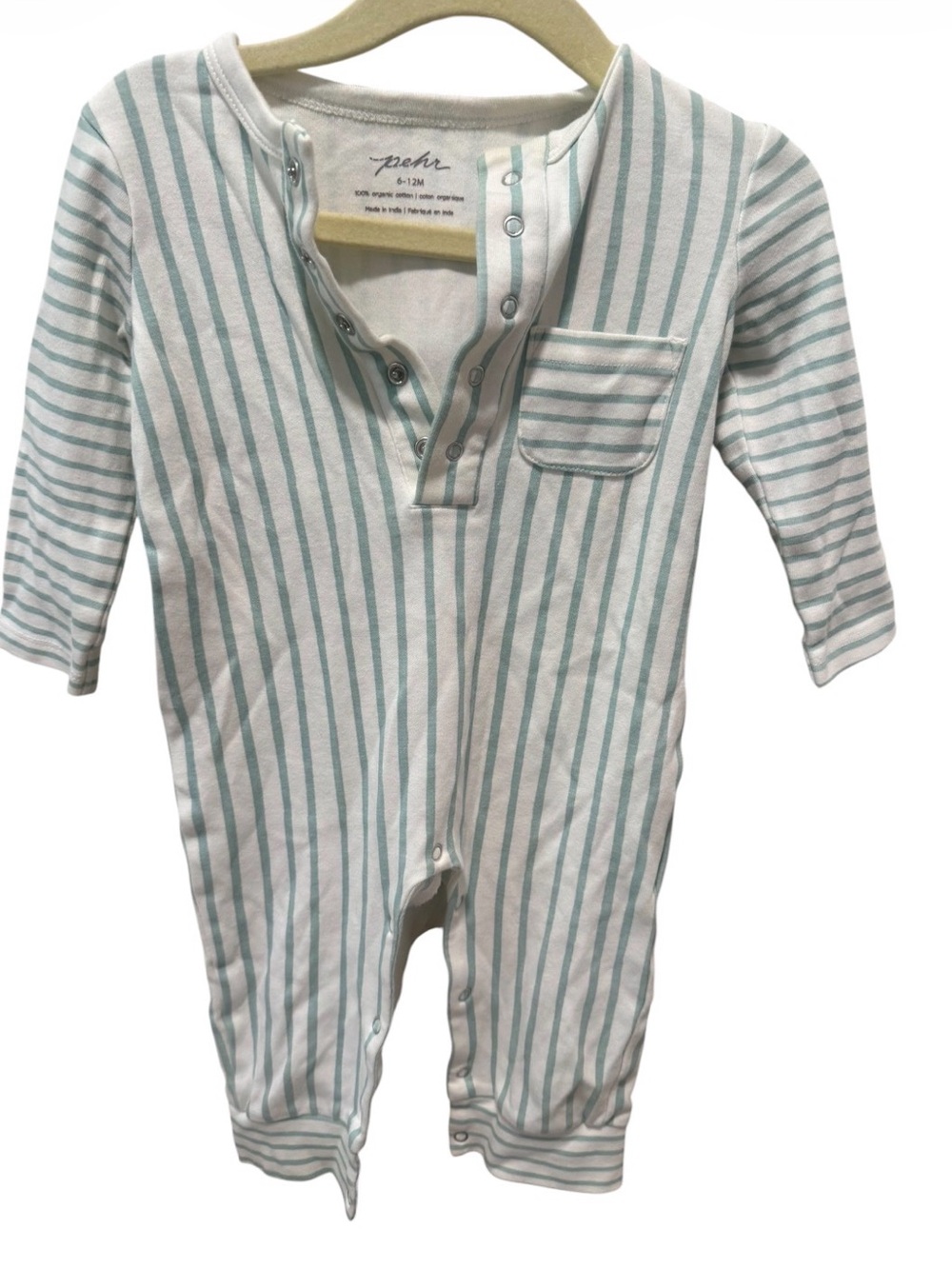 Pehr Striped Mint Green & White Baby Footie One-Piece by Pehr